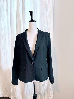 Ann Taylor Black Tailored Blazer Petite 12 Work Career Jacket